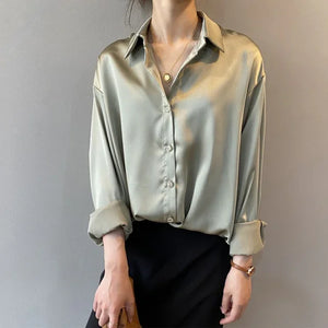 Chemise satinée femme élégante chic Winchester S-XXL - GUAPPAA