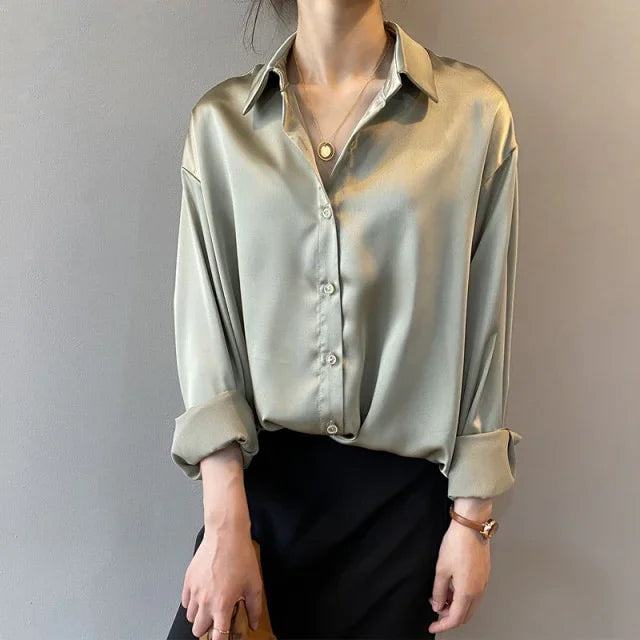 Chemise satinée femme élégante chic Winchester S-XXL - GUAPPAA