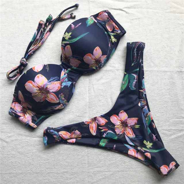 Maillot de bain tanga bandeau push-up deux pièces S M L Maurice - GUAPPAA