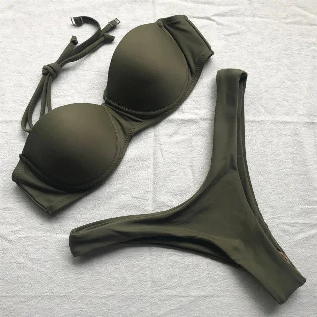 Maillot de bain tanga bandeau push-up deux pièces S M L Maurice - GUAPPAA