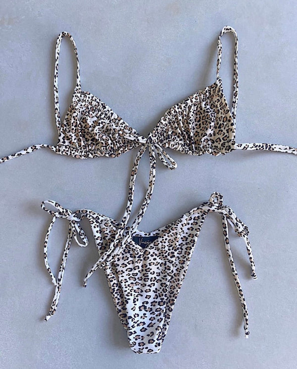 S-L Bikini string ficelle taille haute léopard deux pièces série Tarifa Sunrise