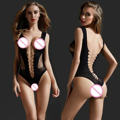 XS-XXL Body tanga noir laçé transparent sexy érotique ouvert - GUAPPAA