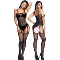 XXS-XXL Combinaison porte-jarretelles transparente noir érotique sexy - GUAPPAA