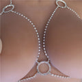 Soutien-gorge ouvert chaîne à strass de poitrine or argent Obus - GUAPPAA