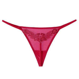 XS-XXL Micro string ficelle satiné dentelle fleurie au dos Fendra - GUAPPAA