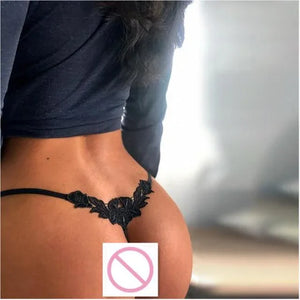 XS-XXL Micro string ficelle satiné dentelle fleurie au dos Fendra - GUAPPAA