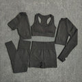 Ensemble 5 pièces fitness femme legging short pull t-shirt crop top sport gym - GUAPPAA