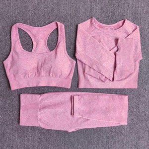 Ensemble fitness femme trois pièces crop-top pull et legging Performax - GUAPPAA