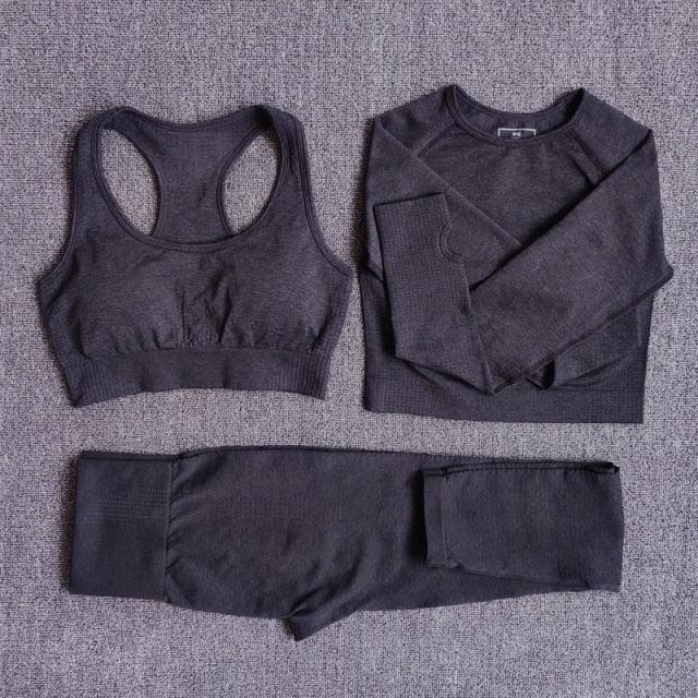 Ensemble fitness femme trois pièces crop-top pull et legging Performax - GUAPPAA