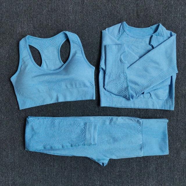 Ensemble fitness femme trois pièces crop-top pull et legging Performax - GUAPPAA