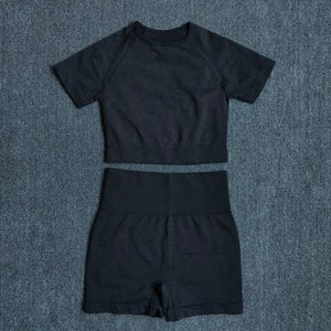 Ensemble deux pièces fitness femme sport crossfit short et crop-top Spring - GUAPPAA