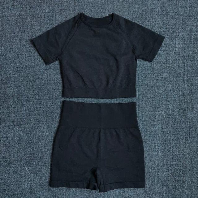 Ensemble deux pièces fitness femme sport crossfit short et crop-top Spring - GUAPPAA