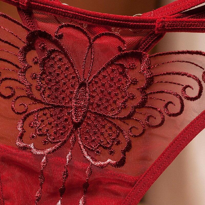 String ficelle taille basse transparent dentelle papillon Gloria - GUAPPAA