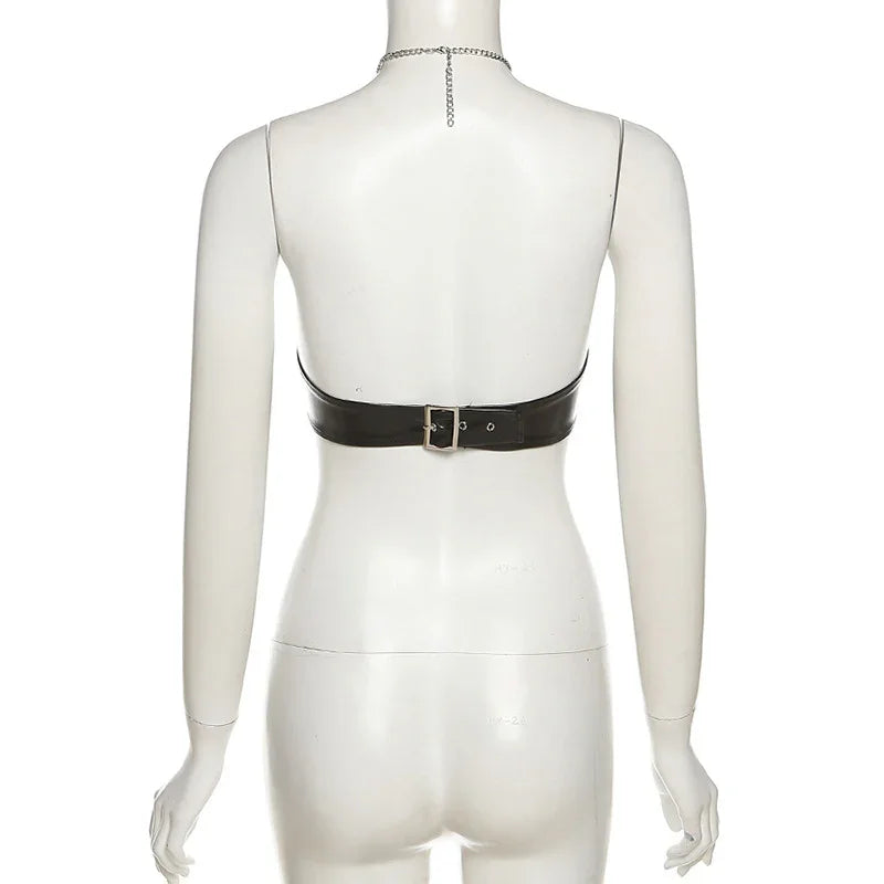 Soutien-gorge clubwear en skaï à chaînettes Nia - GUAPPAA