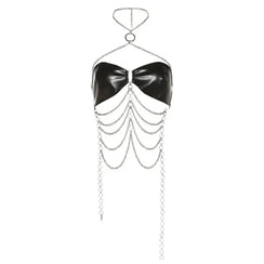 Soutien-gorge clubwear en skaï à chaînettes Nia - GUAPPAA