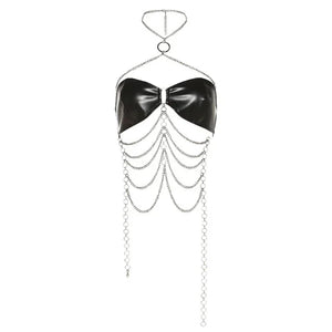 Soutien-gorge clubwear en skaï à chaînettes Nia - GUAPPAA