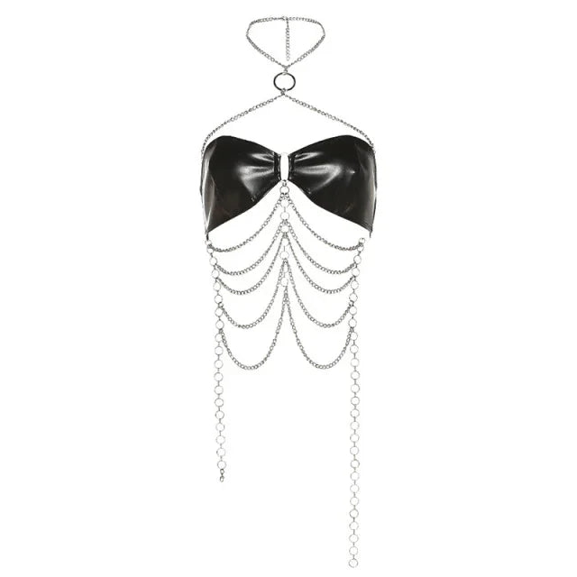 Soutien-gorge clubwear en skaï à chaînettes Nia - GUAPPAA