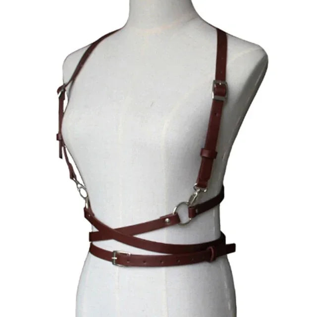 Harnais femme ceinture de taille et bretelles sexy noir BDSM bondage soumise - GUAPPAA