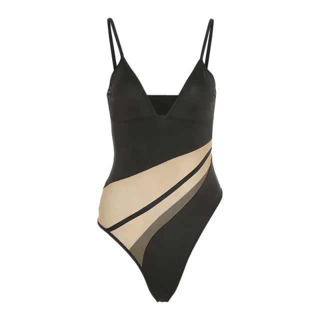 S M L Body ou maillot de bain une pièce tanga bretelle une épaule tendance femme High Street - GUAPPAA
