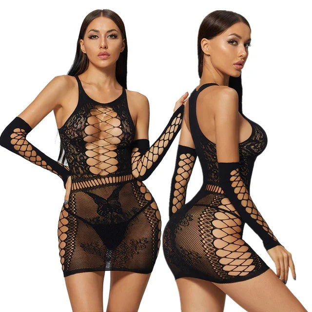 Micro robe sexy en résille transparente Junta - GUAPPAA