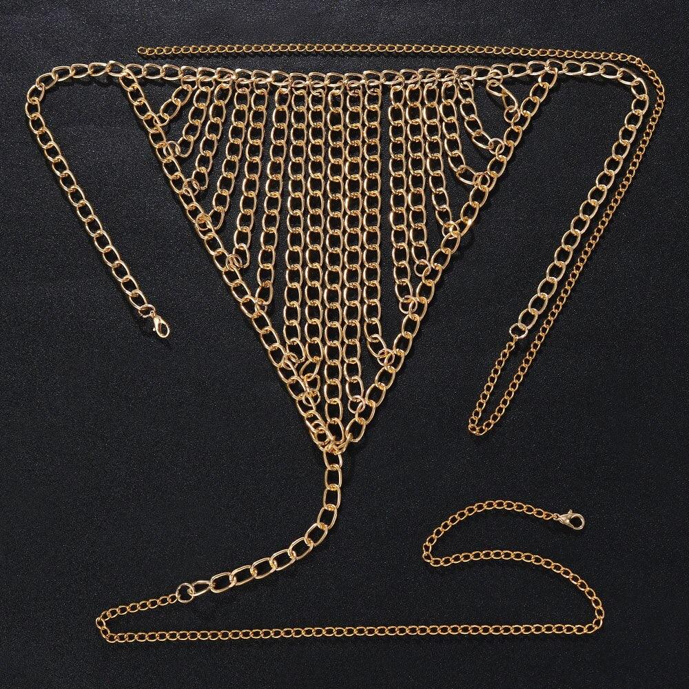 Mini micro string ficelle en chaînettes bijou érotique doré argenté - GUAPPAA