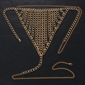 Mini micro string ficelle en chaînettes bijou érotique doré argenté - GUAPPAA