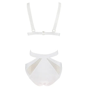 S-XL Meia maillot de bain trikini une pièce avec transparence chic noir - GUAPPAA