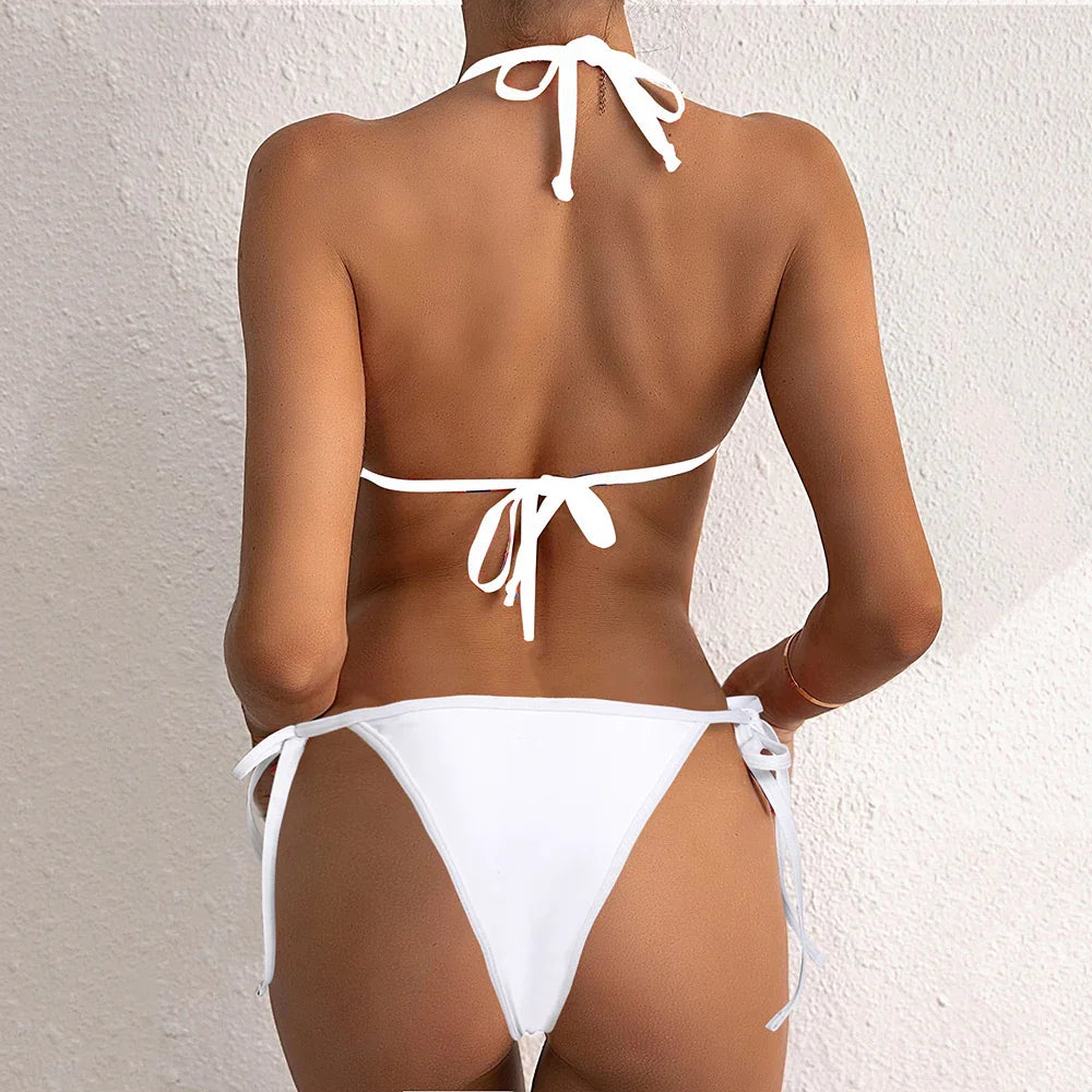Rio mini bikini string tanga ficelle bonnet triangle ouvert au bas - GUAPPAA