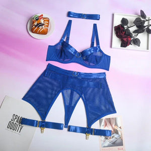 Lingerie sexy femme ensemble 4 pièces transparent Notre-Dame - GUAPPAA