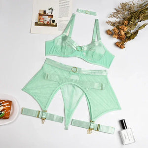 Lingerie sexy femme ensemble 4 pièces transparent Notre-Dame - GUAPPAA