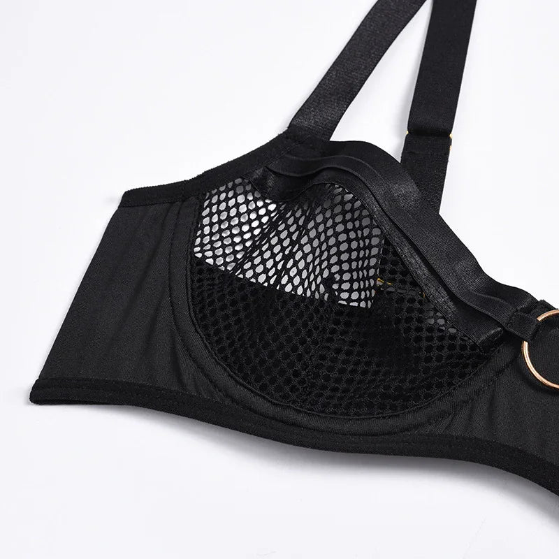 Lingerie sexy femme ensemble 4 pièces transparent Notre-Dame - GUAPPAA