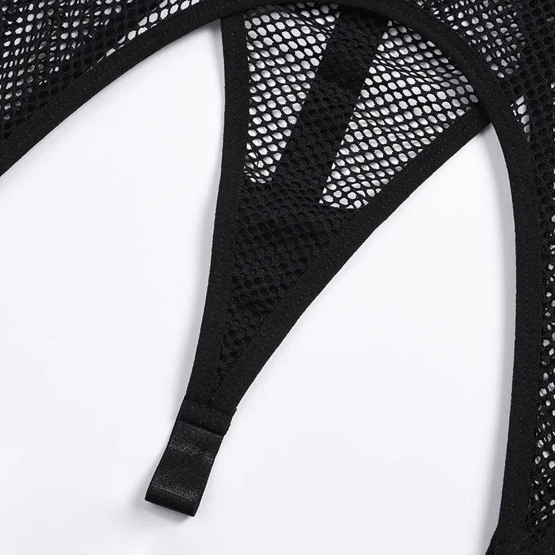 Lingerie sexy femme ensemble 4 pièces transparent Notre-Dame - GUAPPAA