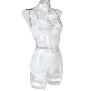 Lingerie sexy femme ensemble 4 pièces transparent Notre-Dame - GUAPPAA