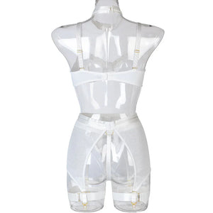 Lingerie sexy femme ensemble 4 pièces transparent Notre-Dame - GUAPPAA