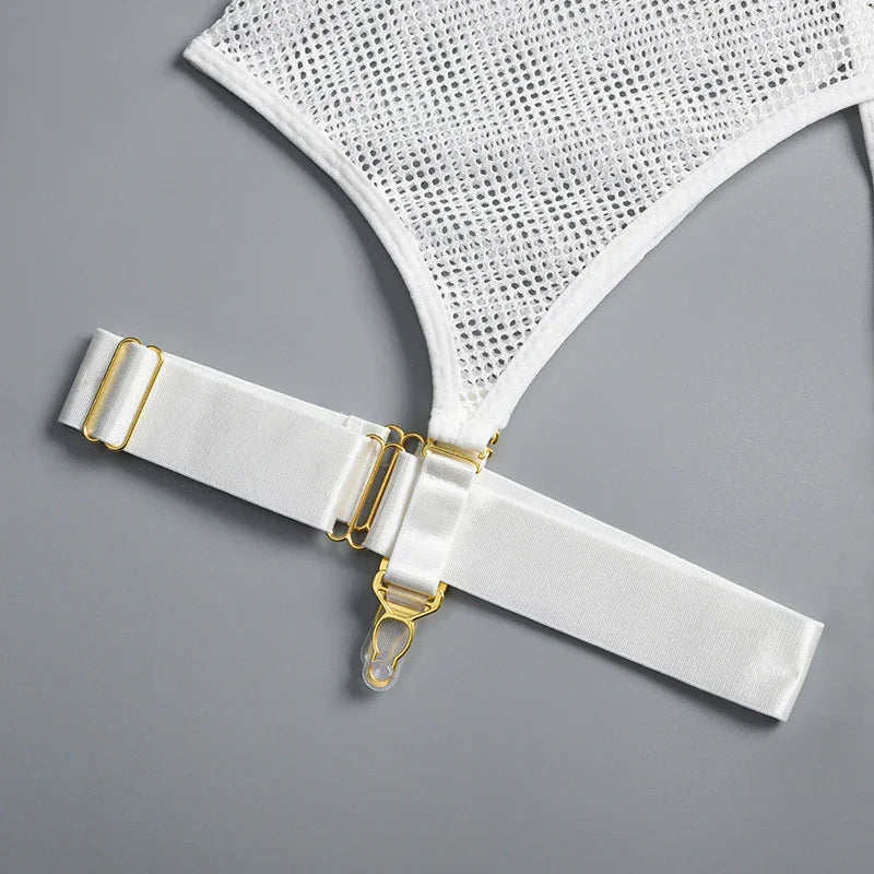 Lingerie sexy femme ensemble 4 pièces transparent Notre-Dame - GUAPPAA