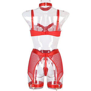 Lingerie sexy femme ensemble 4 pièces transparent Notre-Dame - GUAPPAA