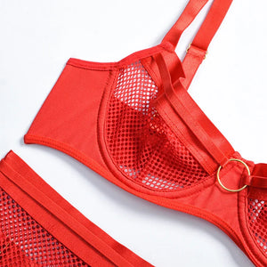 Lingerie sexy femme ensemble 4 pièces transparent Notre-Dame - GUAPPAA