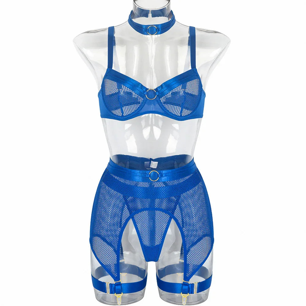 Lingerie sexy femme ensemble 4 pièces transparent Notre-Dame - GUAPPAA