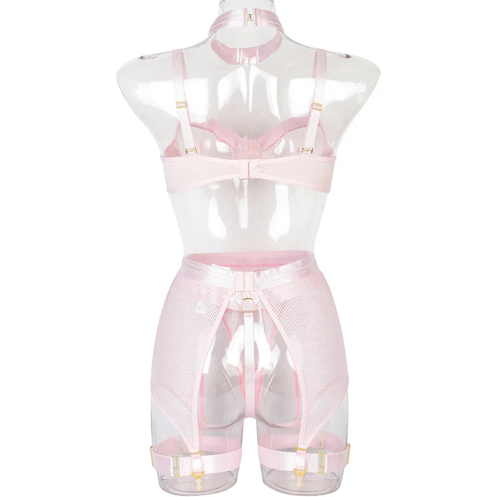 Lingerie sexy femme ensemble 4 pièces transparent Notre-Dame - GUAPPAA