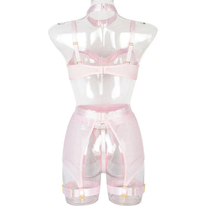 Lingerie sexy femme ensemble 4 pièces transparent Notre-Dame - GUAPPAA
