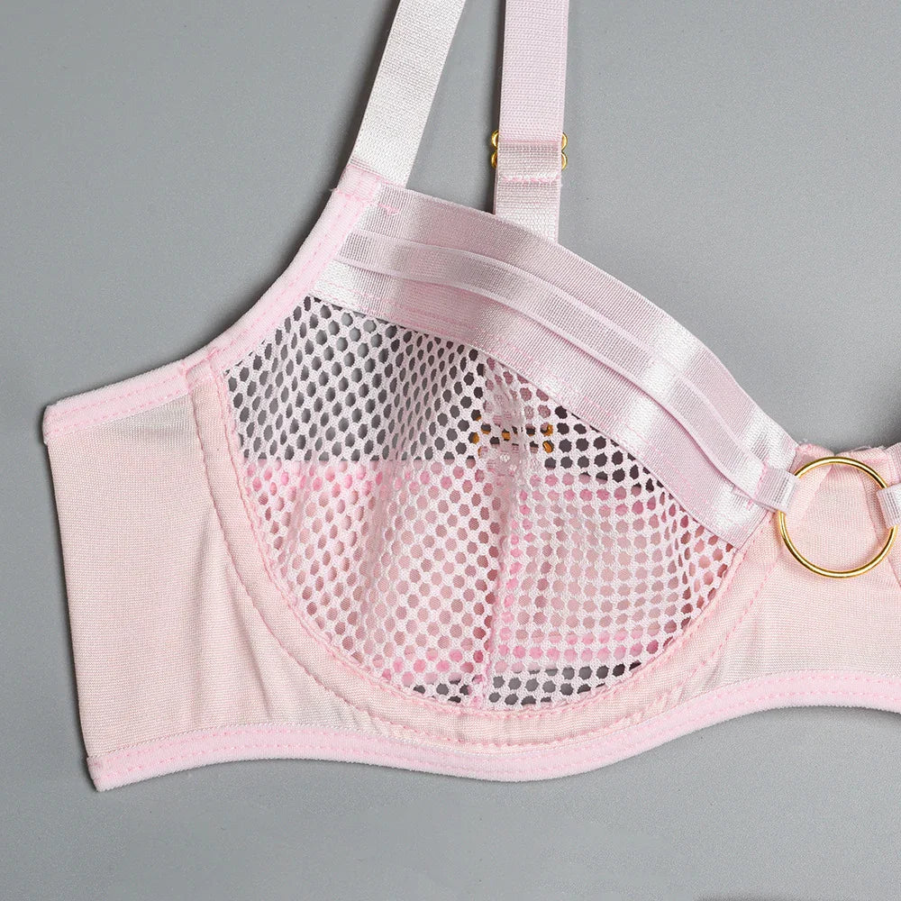Lingerie sexy femme ensemble 4 pièces transparent Notre-Dame - GUAPPAA