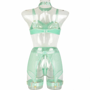 Lingerie sexy femme ensemble 4 pièces transparent Notre-Dame - GUAPPAA
