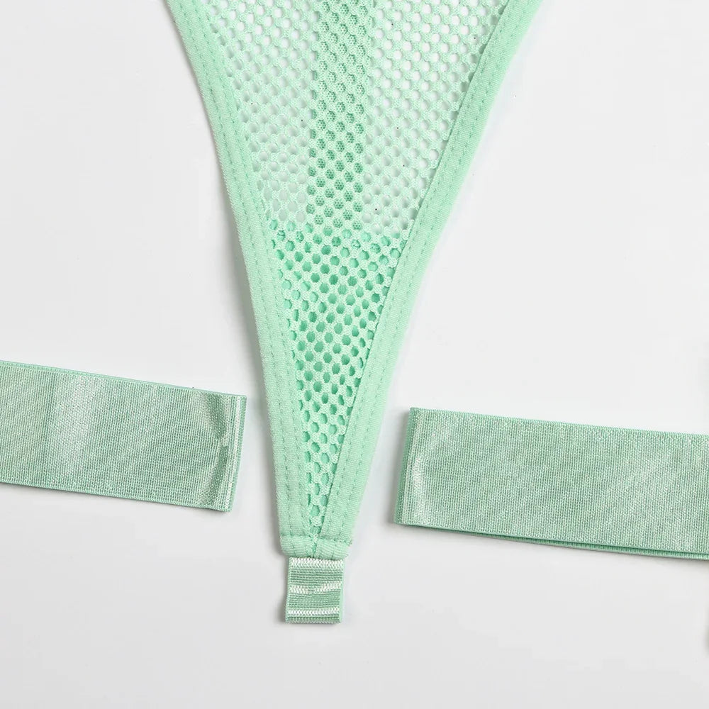 Lingerie sexy femme ensemble 4 pièces transparent Notre-Dame - GUAPPAA