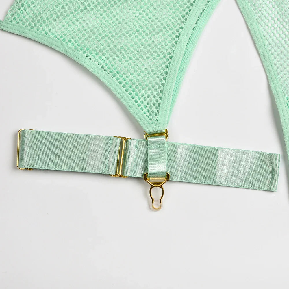 Lingerie sexy femme ensemble 4 pièces transparent Notre-Dame - GUAPPAA