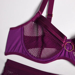 Lingerie sexy femme ensemble 4 pièces transparent Notre-Dame - GUAPPAA