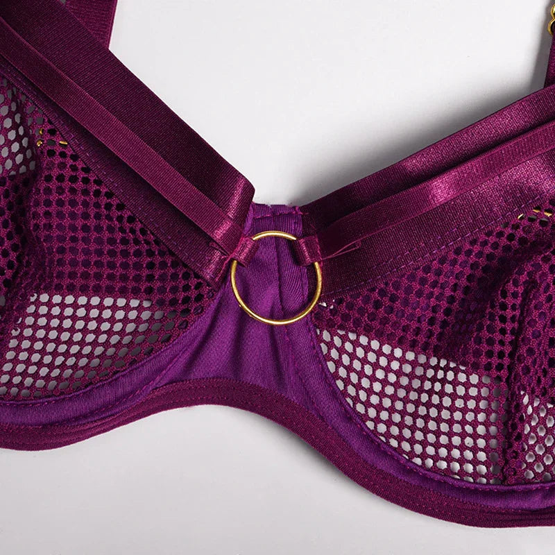 Lingerie sexy femme ensemble 4 pièces transparent Notre-Dame - GUAPPAA