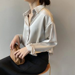 Chemise satinée femme élégante chic Winchester S-XXL - GUAPPAA