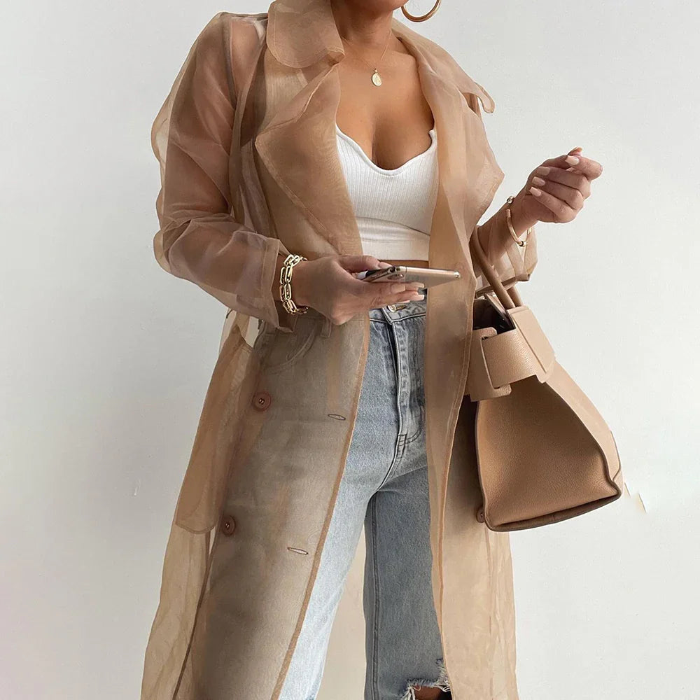 S-XL Veste longue trench transparent d'été mode Beaumont - GUAPPAA