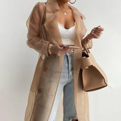 S-XL Veste longue trench transparent d'été mode Beaumont - GUAPPAA