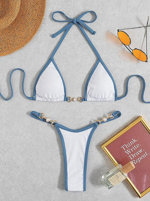 Sexy micro bikini string push-up à perle bi couleur Lega - GUAPPAA